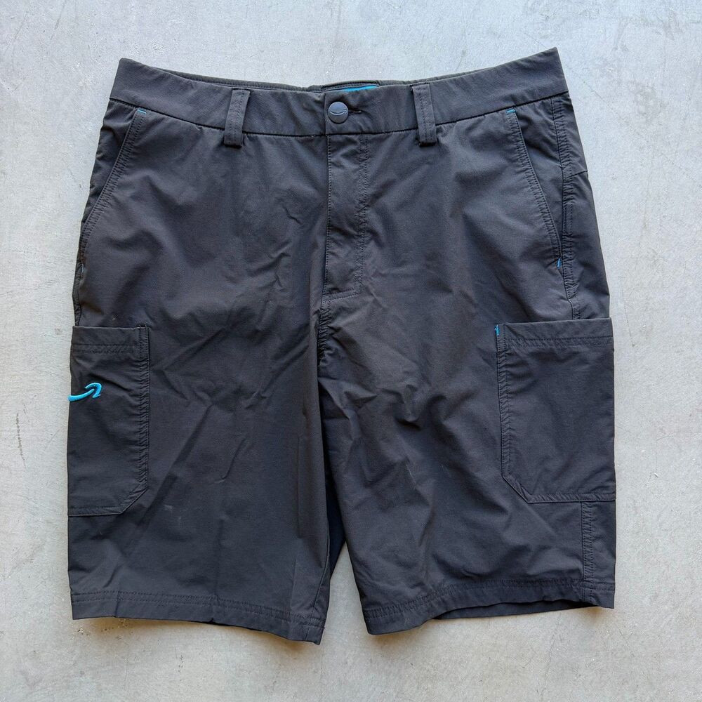 Amazon Driver Work Shorts Men's Large Size 34-37 Black Blue Logo Cargo Pockets